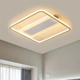 Modern Led Gold Square Ceiling Fixture With Acrylic Shade - 16.5’/20.5’ Width Semi Flush
