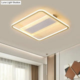 Modern Led Gold Square Ceiling Fixture With Acrylic Shade - 16.5’/20.5’ Width Semi Flush