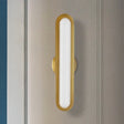 Modern Led Gold Wall Sconce With Acrylic Shade For Bedroom - Oval Metal Fixture