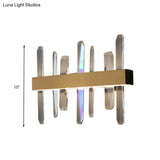 Modern Led Gold Wall Sconce With Clear Crystal Bar And Stylish Metal Shade