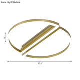 Modern Led Golden Bedroom Ceiling Light - Circular Acrylic Flush Mount Lamp In Warm/White