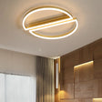 Modern Led Golden Bedroom Ceiling Light - Circular Acrylic Flush Mount Lamp In Warm/White Gold /
