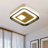 Modern Led Hallway Flush Ceiling Lamp With Acrylic Shade - Black And White Black - White / Square