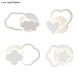 Modern Led Indoor Wall Lighting For Kids - White Acrylic Mount Light