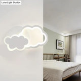 Modern Led Indoor Wall Lighting For Kids - White Acrylic Mount Light