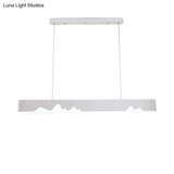 Modern LED Linear Chandelier - White/Black/Green - Rectangular Design - Hanging Ceiling Light in White/Warm Light