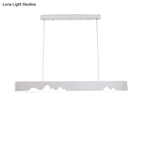 Modern LED Linear Chandelier - White/Black/Green - Rectangular Design - Hanging Ceiling Light in White/Warm Light