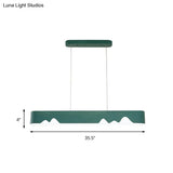 Modern LED Linear Chandelier - White/Black/Green - Rectangular Design - Hanging Ceiling Light in White/Warm Light