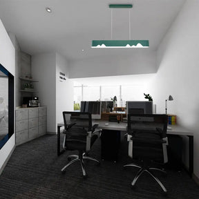 Modern LED Linear Chandelier - White/Black/Green - Rectangular Design - Hanging Ceiling Light in White/Warm Light