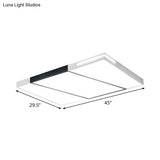 Modern Led Metal Ceiling Light For Bedroom - Warm/White Rectangular/Square Flush Mount