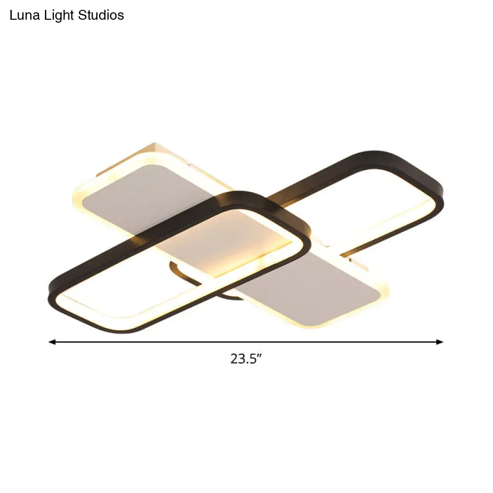 Modern Led Metal Ceiling Light With Stepless Dimming And Remote Control - Black/White Warm/Cool