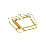 Modern Led Metal Rectangular Ceiling Light Fixture In Gold Flush Mount 21/23.5 Width - Customizable