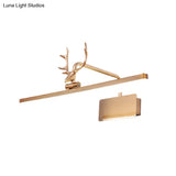 Modern Led Metal Vanity Wall Lamp With Antlers Arm In White/Natural Light - 17/20.5/28 Wide