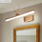 Modern Led Metal Vanity Wall Lamp With Antlers Arm In White/Natural Light - 17/20.5/28 Wide