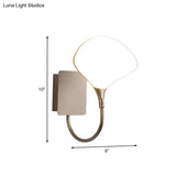 Modern Led Metal Wall Mount Lamp With Gold Arced Arm And Acrylic Shade
