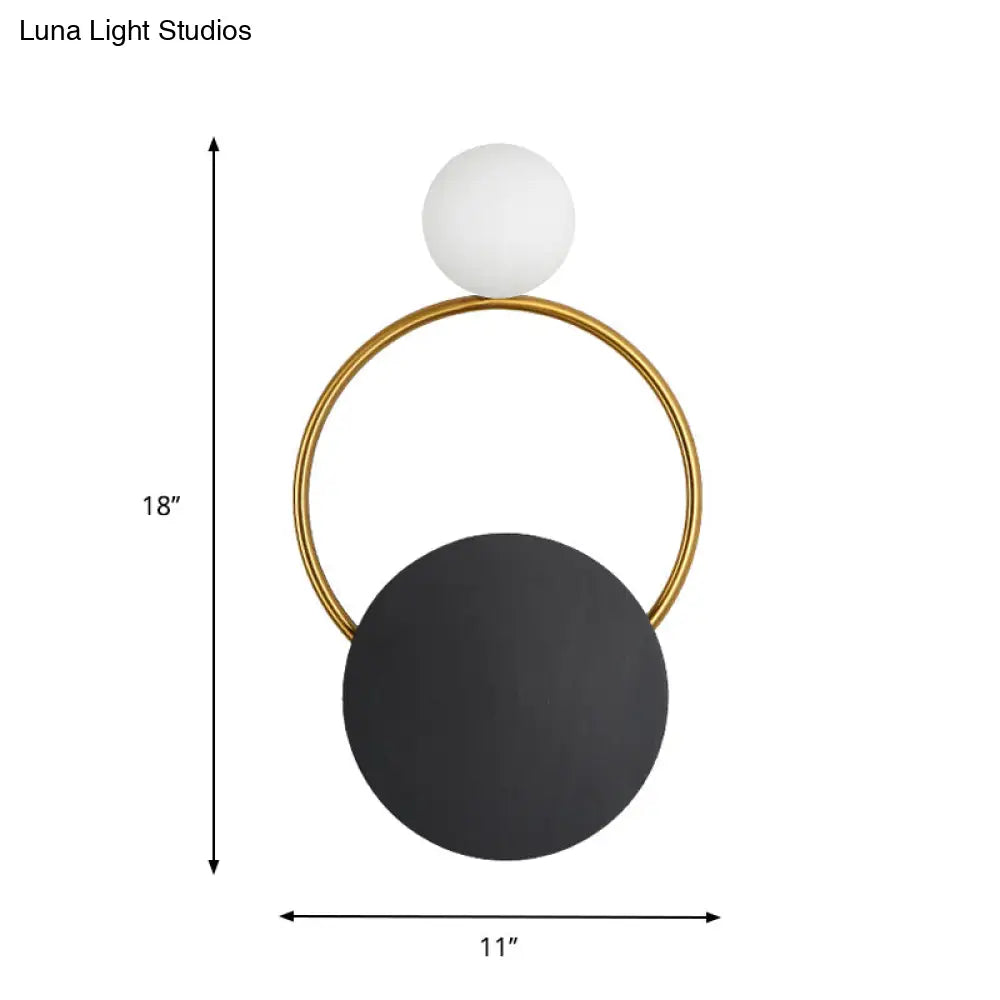Modern Led Metal Wall Mounted Light Fixture In Black With White/Yellow Lighting