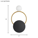 Modern Led Metal Wall Mounted Light Fixture In Black With White/Yellow Lighting