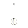 Modern Led Mini Pendant - Black/White Crossed Ring Down Suspension Light With Metallic Shade Black