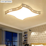 Modern Led Monochromatic Flush Mount Ceiling Light In White For Bedroom / 18 Warm