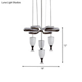 Modern Led Multi-Light Pendant With 4-Cup Coffee & Twist Ceiling Fixture