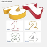 Modern Led Number Shape Flush Mount Light With Acrylic Cover For Ceiling