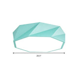Modern Led Octagon Game Room Ceiling Light - Acrylic Flat Mount