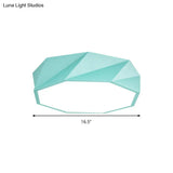 Modern Led Octagon Game Room Ceiling Light - Acrylic Flat Mount