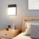Modern Led Outdoor Wall Light - Black Rectangle Sconce Lighting Fixture / White