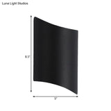 Modern Led Outdoor Wall Sconce With Geometric Metal Shade In Warm/White Light - Black Fixture