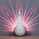 Modern Led Peacock Wall Sconce In Pink/Green/White - Multi-Colored Plastic Lighting White