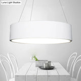 Modern Led Pendant Chandelier - Grey/White Circle Ceiling Light With Acrylic Shade 18’/23.5’ W