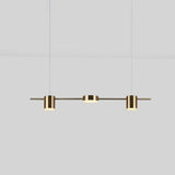 Modern Led Pendant Light For Dining Room - Linear Shaped Metallic Finish Island & Hanging 3 / Gold