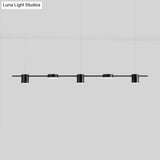 Modern Led Pendant Light For Dining Room - Linear Shaped Metallic Finish Island & Hanging
