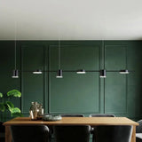 Modern Led Pendant Light For Dining Room - Linear Shaped Metallic Finish Island & Hanging 6 / Black