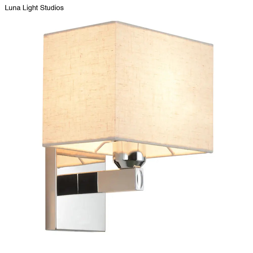 Modern Led Rectangle Wall Sconce In Chrome For Bedroom Lighting