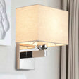 Modern Led Rectangle Wall Sconce In Chrome For Bedroom Lighting / No Switch