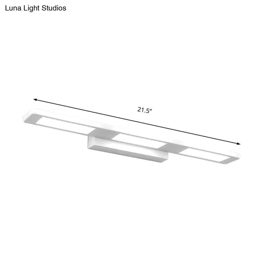 Modern Led Rectangular Acrylic Vanity Wall Light - White/Warm