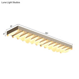 Modern Led Rectangular Ceiling Flush Light Fixture - 16’/23.5’/31.5’ Wide White Flushmount