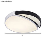 Modern Led Round Ceiling Flush Light - Acrylic Black And White Flushmount Lighting Warm 3 Color