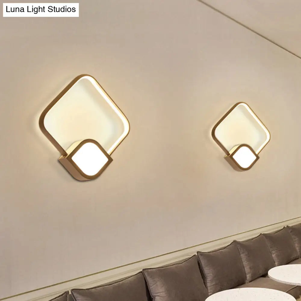 Modern Led Sconce - White Rhombus Wall Mount Lighting For Stairway