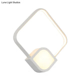 Modern Led Sconce - White Rhombus Wall Mount Lighting For Stairway