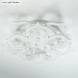 Modern Led Semi Flush Ceiling Light With Crystal Accents