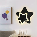 Modern Led Star Wall Sconce In Scandinavian Style - Black/White Flush Mount Fixture With Acrylic