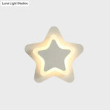 Modern Led Star Wall Sconce In Scandinavian Style - Black/White Flush Mount Fixture With Acrylic