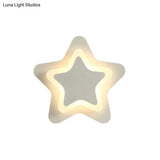 Modern Led Star Wall Sconce In Scandinavian Style - Black/White Flush Mount Fixture With Acrylic