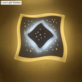 Modern Led Starry Flush Mount Wall Light In White: Triangle Rhombus & Star Design For The Bedroom