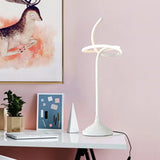 Modern Led Swirly Acrylic Night Table Lamp - White Task Lighting In Warm/White Light