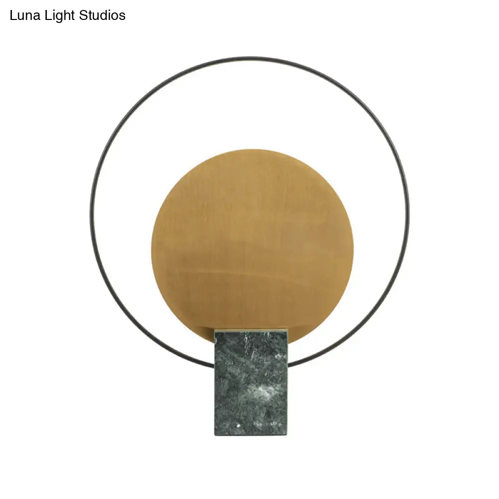 Modern Led Table Lamp: Green Metal Desk Light With Marble Base