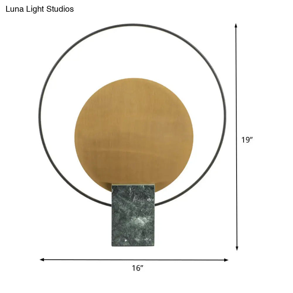 Modern Led Table Lamp: Green Metal Desk Light With Marble Base