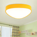 Modern Led Triangle Ceiling Lamp - Red/Blue/Green Acrylic Flush Mount For Hallway Yellow